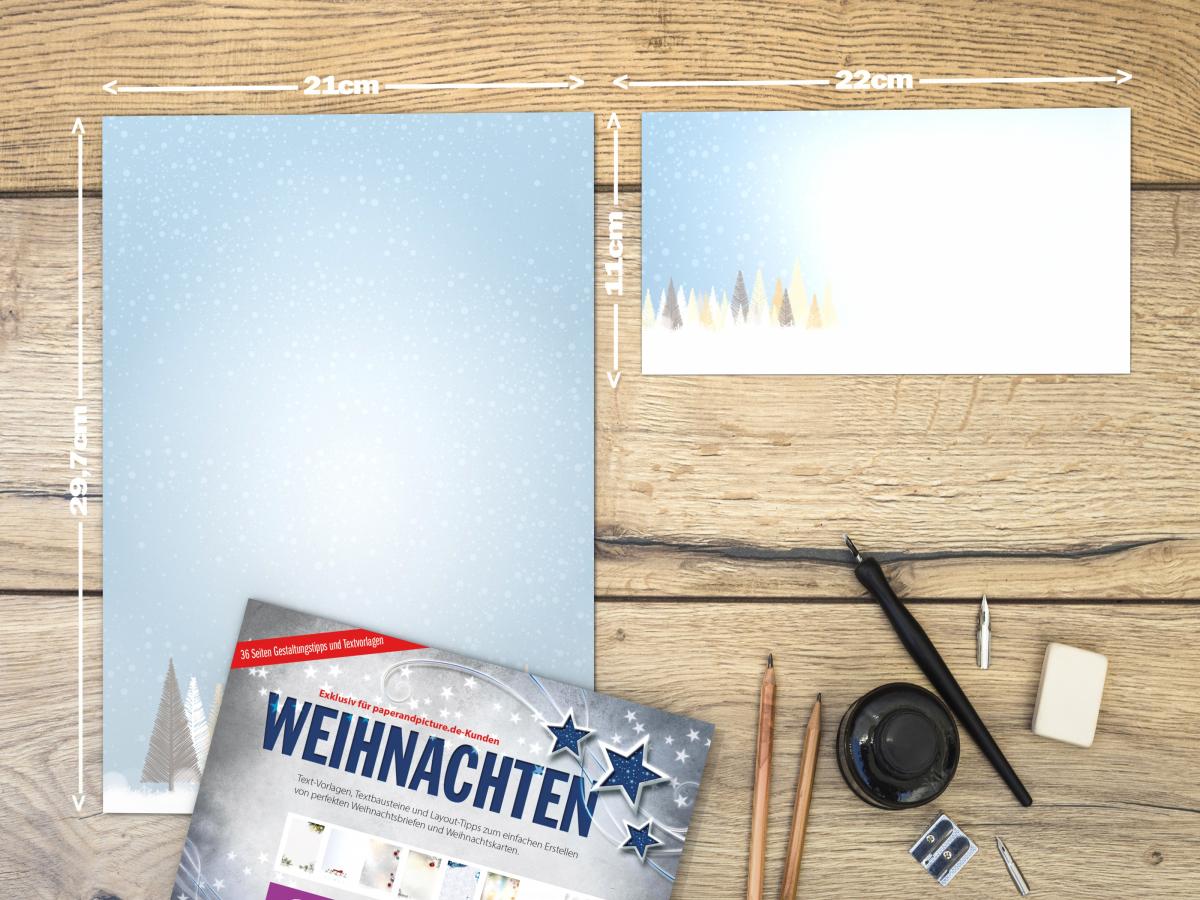 Weihnachtsbriefpapier Winterlicher Märchenwald Briefpapier mit Motiv