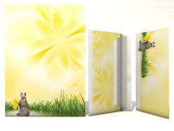 Motivpapier Osterhase mit Blume Briefpapier mit Motiv
