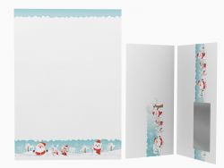 Festive Christmas stationery with Children playing in the Snow motif DIN A4