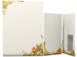 Festive Christmas stationery with Golden Chritsmas Items motif DIN A4