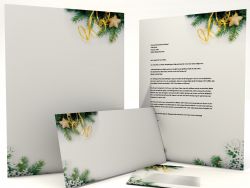 Weihnachtspapier Tannenzweige Briefpapier mit Motiv