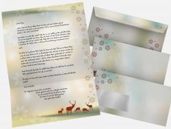 Weihnachtspapier Rentiere Briefpapier mit Motiv