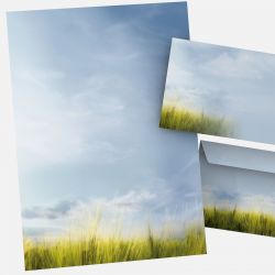 Jever stationery with coastal landscape and open sky design