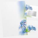 Briefpapier Veilchen DIN A4 florales Motivpapier mit blauen Blüten