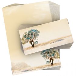 Motivpapier Sonniger Wintermorgen DIN A4 – Ein einzelner Baum in heller Winterlandschaft wirkt ruhig, klar und hochwertig