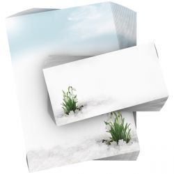Motivpapier Schneeglöckchen DIN A4 – Schneeglöckchen im Schnee verbinden winterliche Klarheit mit dem ersten Gefühl von Frühling