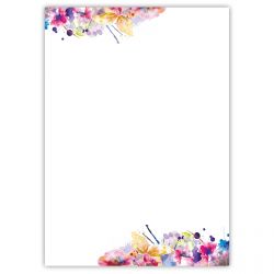 Colourful Flowers A4 decorative writing paper
