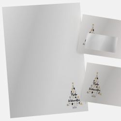 Festliches Weihnachtsbriefpapier mit Motiv Weihnachtswunschbaum in DIN A4