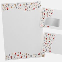 Festliches Weihnachtsbriefpapier mit Motiv Weihnachtsfiguren in DIN A4