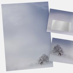 Festliches Weihnachtsbriefpapier mit Motiv Winterliches Motivpapier Weiße Stille in DIN A4