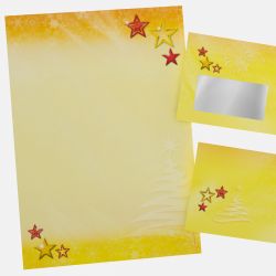 Festliches Weihnachtsbriefpapier mit Motiv Weihnachtssterne in DIN A4