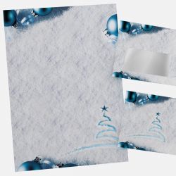 Festliches Weihnachtsbriefpapier mit Motiv Spuren im Schnee in DIN A4