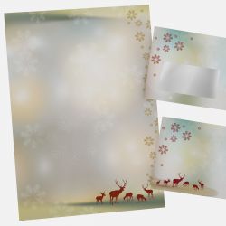 Festliches Weihnachtsbriefpapier mit Motiv Rentiere in DIN A4