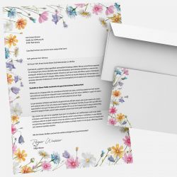 Stationery Flowers Entwine VIOLETT Writing paper